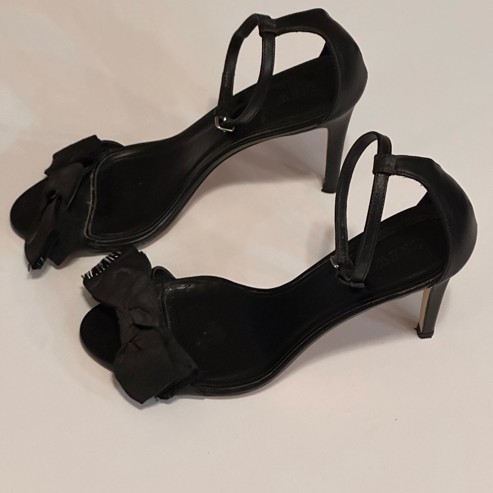J. Crew Black Fabric Bow Stiletto Heel Sandals - Picture 2 of 5